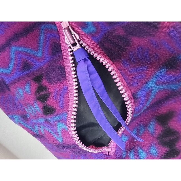 Vtg Columbia Fleece Jacket Full Zip Aztec Southwest Print Sz XL Purple Blue 90's - Picture 6 of 16